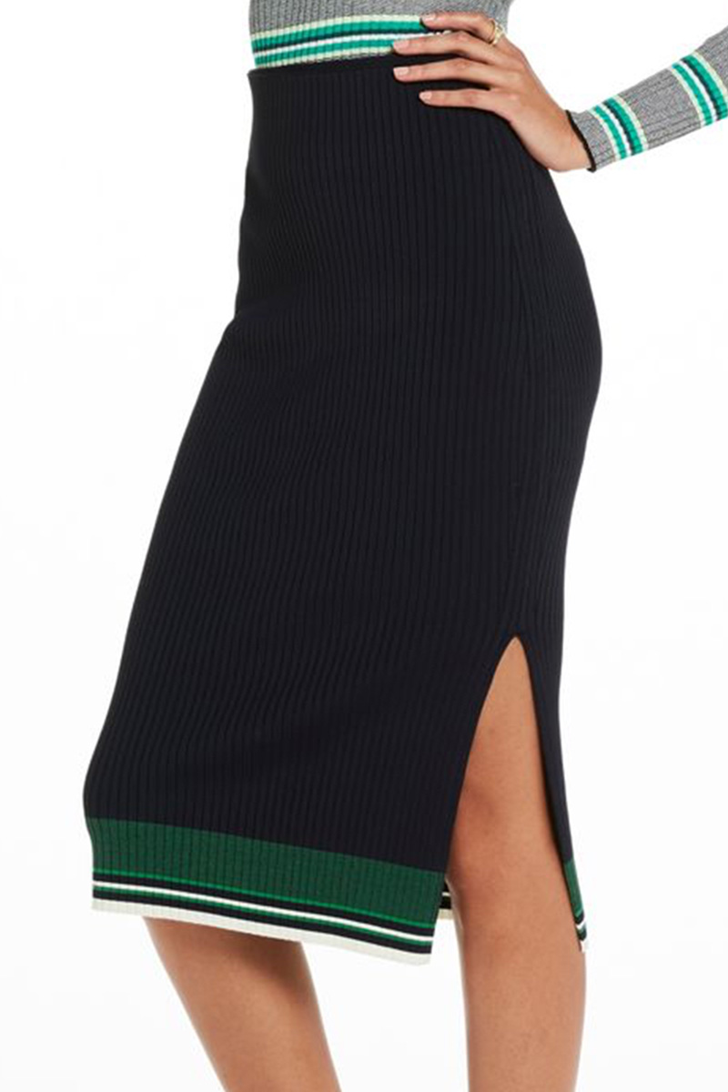 Sport Striped Knitted Midi Skirt 3Magasin